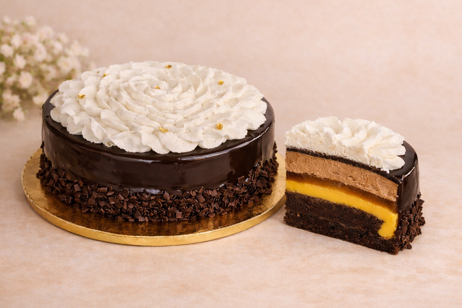 Tort Exotic Mango & Ciocolata Pralinata – kg